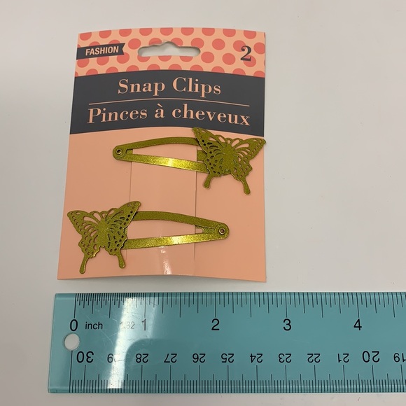 2 butterfly hair snap clips accessories new gold - Picture 6 of 8